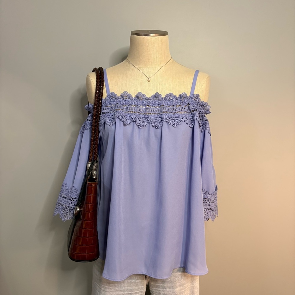A. Byer Light Purple Off-Shoulder Blouse